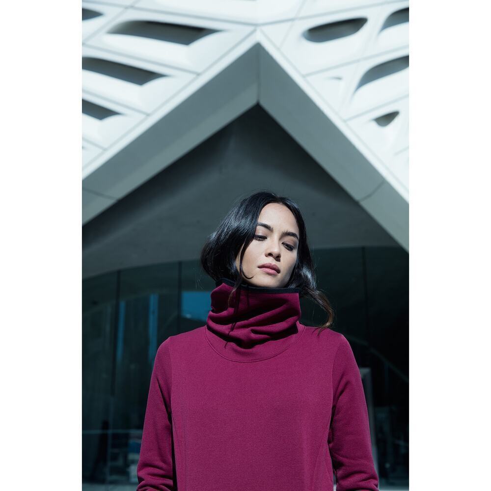 Aether Cowl Neck Women’s Plush Pullover Size Small Burgundy